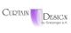 Logo: "Curtain Design by Gretzinger e.K." mit violettem Vorhang-Element in der Mitte.