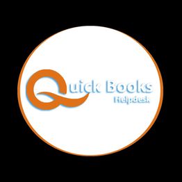 Logo of Quick Books Helpdesk with an orange "Q" and blue text on a white circle background.
