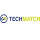 Logo van TechMatch met blauw-groene tekst en een rond symbool links.
