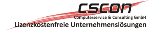 Logo von CSCON mit dem Slogan "Lizenzkostenfreie Unternehmenslösungen".