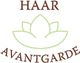 Logo mit stilisiertem Lotus und Text "Haar Avantgarde".