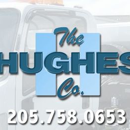 Logo with "The Hughes Co." and phone number 205.758.0653 overlaid on a vehicle background.