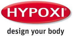 Rotes HYPOXI-Logo mit dem Slogan "design your body" darunter.