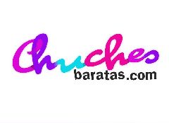 Logo de "chuchesbaratas.com" en letras de colores rosa y azul.