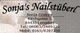 Textbild mit "Sonja's Nailstüberl", Adresse und Telefonnummern.