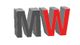 3D Buchstaben "M" in Grau und "W" in Rot nebeneinander.