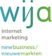 Logo van Wija internet marketing met tekst "new business/nieuwe markten".