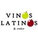 Logo mit Text "Vinos Latinos & mehr" und Weintrauben als Buchstaben O.
