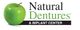 Logo of Natural Dentures & Implant Center with a green apple on the left.