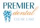 Logo with mosaic tooth design, text: Premier Dental Clear Lake.