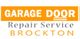 "Logo for Garage Door Repair Service Brockton in orange and black text."