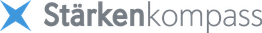 Logo von "Stärkenkompass" mit einem blauen, stilisierten X links vom Schriftzug.