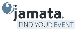 Logo mit Schriftzug "jamata. FIND YOUR EVENT" und einem stilisierten Notensymbol.