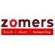 Zomers logo met tekst: "lunch, diner, banqueting" in rood en wit.