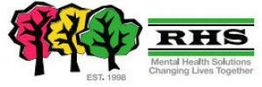Three colorful trees and the text "RHS Mental Health Solutions Changing Lives Together."