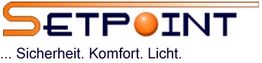 SETPOINT-Logo mit Slogan: Sicherheit. Komfort. Licht.