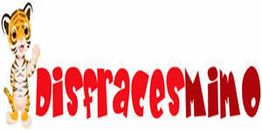 Un tigre caricaturizado y texto rojo: "Disfraces Mimo".