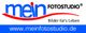 Textlogo mit „mein FOTOSTUDIO“, Slogan „Bilder für's Leben“ und Website „www.meinfotostudio.de“.