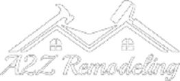 Logo of A2Z Remodeling with a roof, window, hammer, and paintbrush.