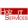 Rotes Logo mit Schriftzug "Holz IT Services" auf weißem Hintergrund.