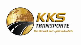KKS Transporte Logo mit Globus und Straße. Text: "Von hier nach dort - jetzt und sofort!"