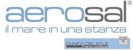Logo di "aerosal" con testo "il mare in una stanza" e "CLINICA DEL SALE".