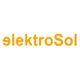 Logotipo "elektroSol" en texto naranja sobre fondo blanco.