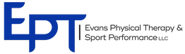 Blue logo with "EPT" for Evans Physical Therapy & Sport Performance Inc.
