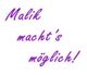 Text in lila Schrift: "Malik macht's möglich!" auf weißem Hintergrund.