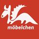Weißer Drache und "möbelchen"-Schriftzug auf rotem Hintergrund.
