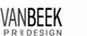 Logo mit Text "Van Beek PR & Design" in schwarz auf weißem Hintergrund.