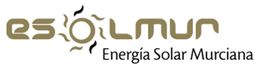 Logo de Esolmur, Energía Solar Murciana, con un diseño solar estilizado.