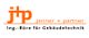 Logo von "j+p jenner + partner", Ingenieurbüro für Gebäudetechnik in Orange und Schwarz.