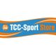 Logo mit Beschriftung "TCC-Sport Store" in Blau und Orange auf weißem Hintergrund.