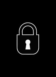 Simple lock icon on a black background.