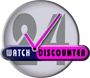 Logo mit "24" und Schriftzug "Watch Discounter", in Grau und Pink gestaltet.