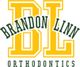 Logo with letters "BL", "Brandon Linn Orthodontics" in yellow and green text.
