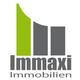 Logo mit grauen und grünen Balken, darunter der Text: Immaxi Immobilien.