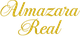 Texto dorado que dice "Almazara Real" en tipografía elegante.