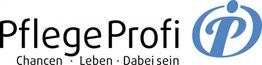 Logo von PflegeProfi mit dem Slogan "Chancen · Leben · Dabei sein" und einem blauen Symbol.
