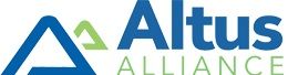 Logo of Altus Alliance with blue text and a stylized green and blue mountain icon.