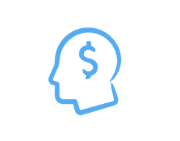 Silhouette of a head with a dollar sign inside, symbolizing financial focus.