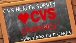 CVS Health Survey with a heart icon; win $1000 gift cards.