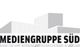 Logo der Mediengruppe Süd, stilisierte Gebäude im Hintergrund, Text darunter.