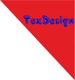 Rotes Dreieck mit blauem Text "TexDesign" oben rechts, unten links ein weißes Dreieck.