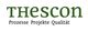 Logo mit dem Text "Thescon" oben und "Prozesse Projekte Qualität" unten.