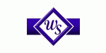 Logo mit violettem Rautenmuster und den Buchstaben "ws" in der Mitte.