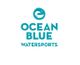 Logo von Ocean Blue Watersports mit stilisiertem Wasserwellen-Design.