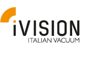 Logo di iVision Italian Vacuum con scritta nera e dettaglio arancione.