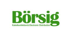 Logo mit grünem Schriftzug "Börsig" und Text "Kabelkonfektion & Electronic Distribution".